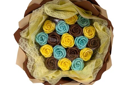 Шоколадные розы (желтый, голубой, шоколадный)