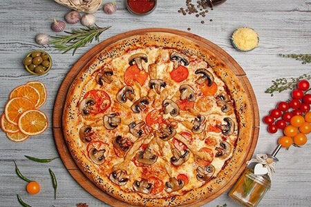 Пицца с Курицей и Грибами