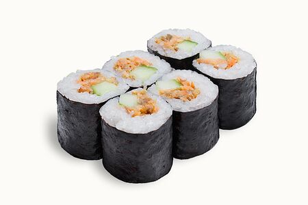 Ролл с лососем терияки и огурцом