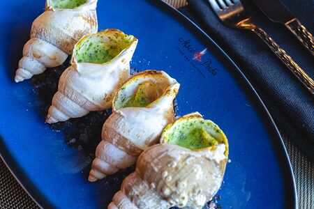 Трубач, запеченный в ракушках