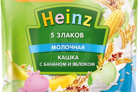 Heinz Каша 5 Злаков молочная с Бананом и Яблоком