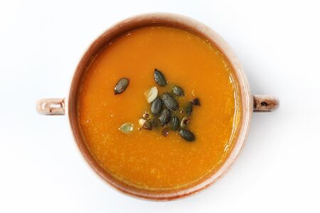 Тыквенный крем-суп с креветками