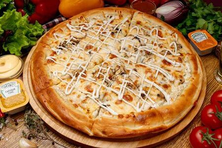 Нежная с грибами стандартная на пышном тесте