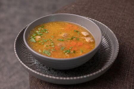 Крем-суп гороховый с брискетом