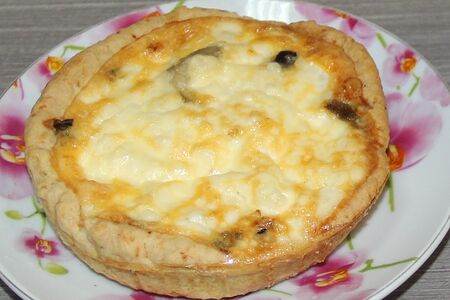 Киш курица грибы заливка