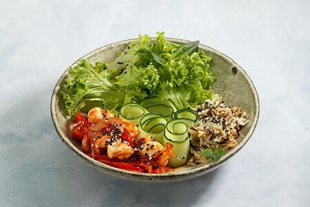 Боул с тигровыми креветками