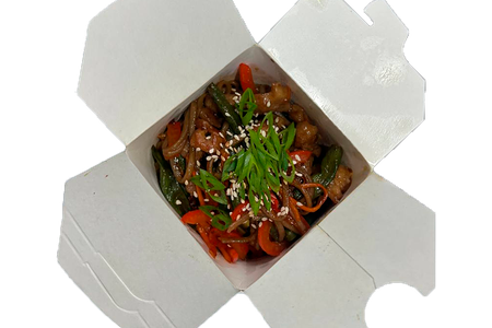 Соба со свининой и фасолью