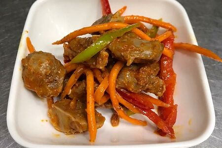 Салат с куриными желудками