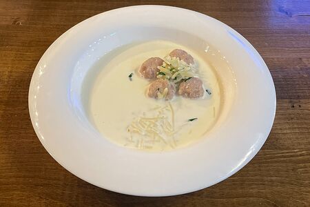 Супчик сливочный с орзо и фрикадельками