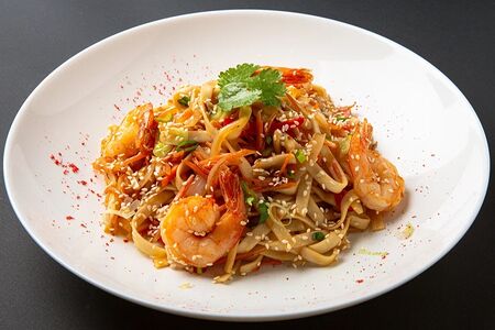 Удон с креветками