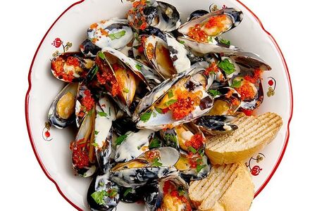 Мидии Сливочно-икорные