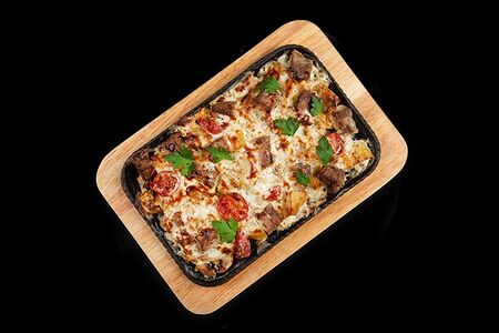 Жарёха с бужениной, картофелем и грибами