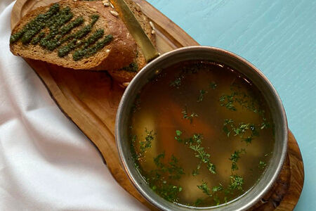 Суп на мясном бульоне с фрикадельками