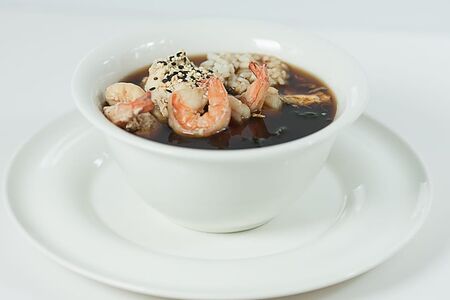 Суп с тигровыми креветками