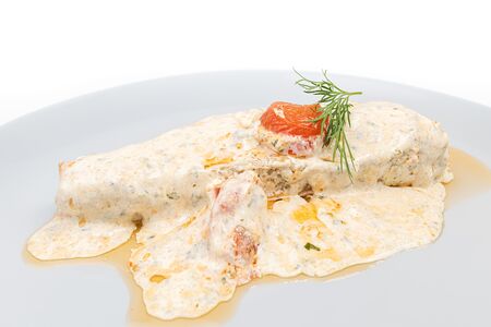 Лосось в сливочно-шпинатном соусе