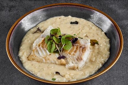 Филе трески с ризотто из сельдерея