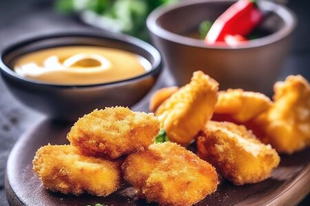 Нагетсы спайси с сырным соусом