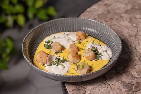 Гребешок с цветной капустой