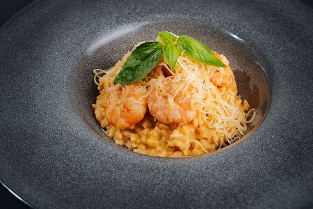 Ризотто с креветками и тыквой