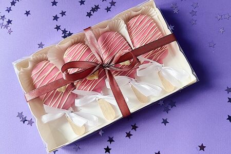 Эскимо №1 розовые с сердечками