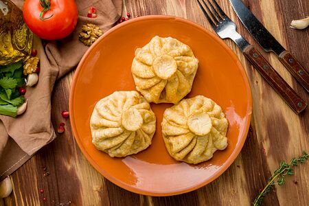 Хинкали жареные с говядиной