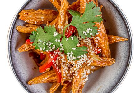 Спаржа, жаренная в медовом соусе