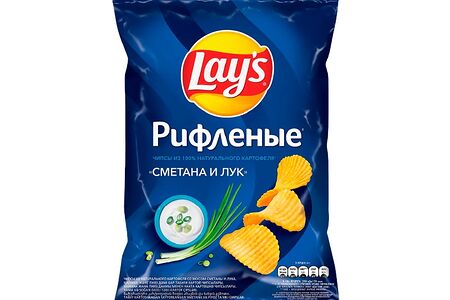 Чипсы Лейс рифлёные сметана и лук