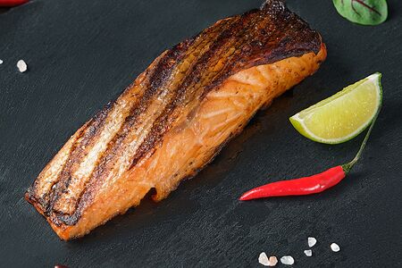 Стейк семги на гриле