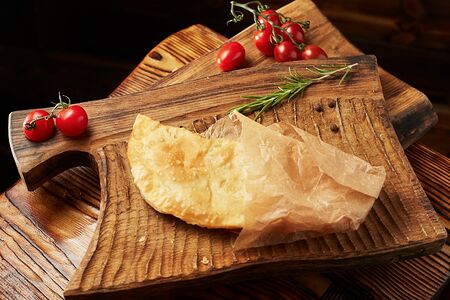 Чебурек с курицей и копченым окороком