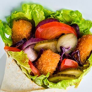 Веган донер в лаваше с жареным сыром