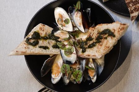 Мидии в сливочном соусе