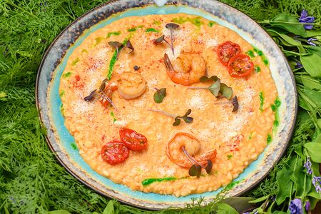 Ризотто с тигровыми креветками