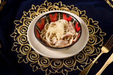 Лагмана бекон с сыром