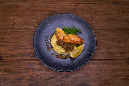 Жареный судак с картофельным пюре