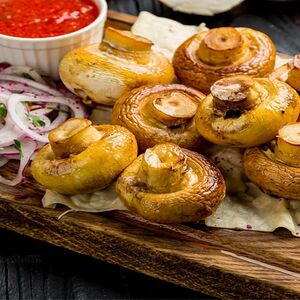 Шампиньоны на мангале