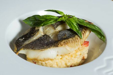 Ризотто с палтусом