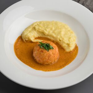 Котлета крабовая с пюре
