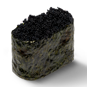 Гункан с черной икрой Тобика