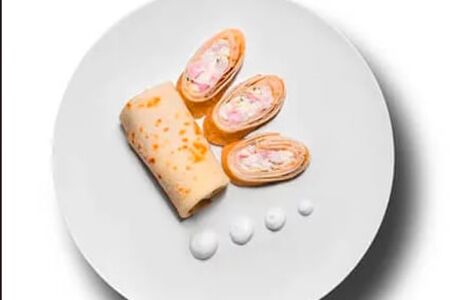 Блинчики с сыром и ветчиной