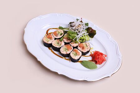 Снежный краб с лососем и огурцом (ролл без риса)
