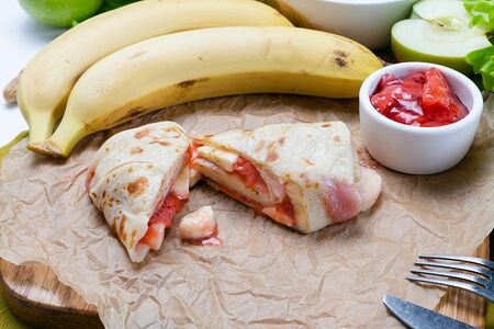 Блин клубника с бананом