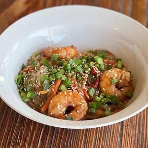 Вок с креветками