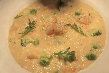 Ризотто с креветками и брокколи