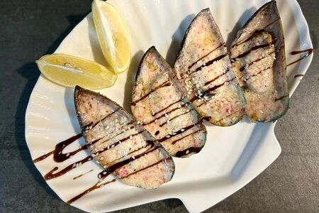 Мидии с сырной шапкой