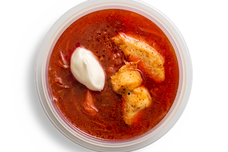 Борщ с курицей и сметаной