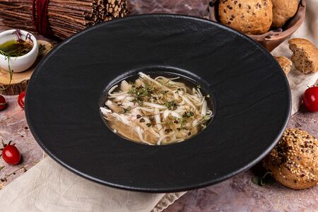 Токмач с курицей и катыком