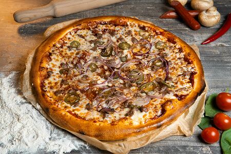 Пицца Мраморная с халапеньо