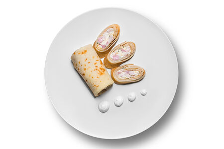 Блинчики с сыром и ветчиной