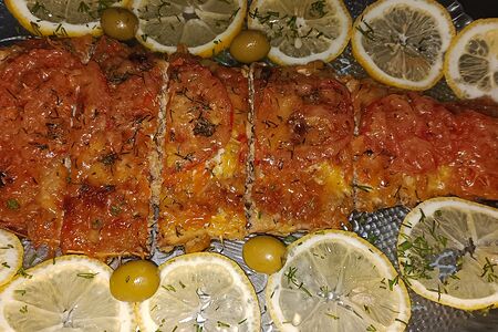 Филе горбуши, запечённое с овощами