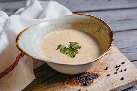 Крем-суп с курицей и грибами